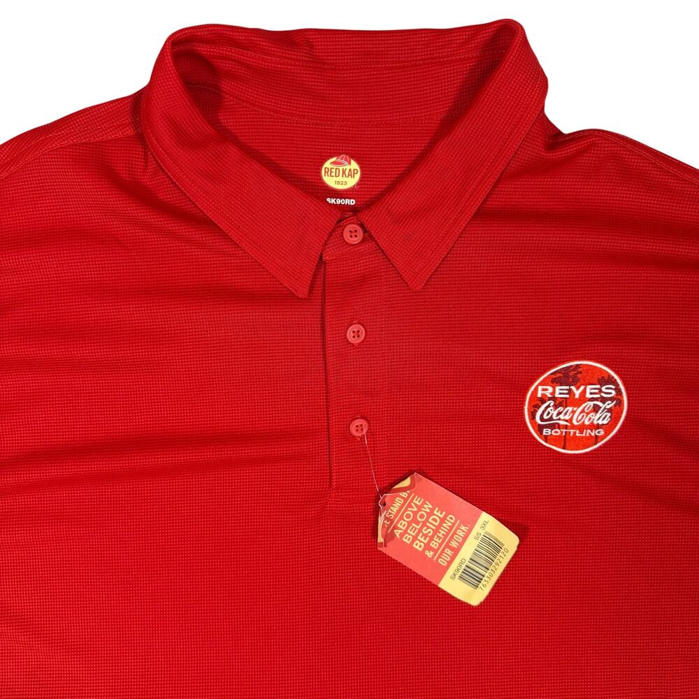 Red Kap Reyes Coca Cola Bottling Polo Shirt 3XL Red Performance Uniform NWT